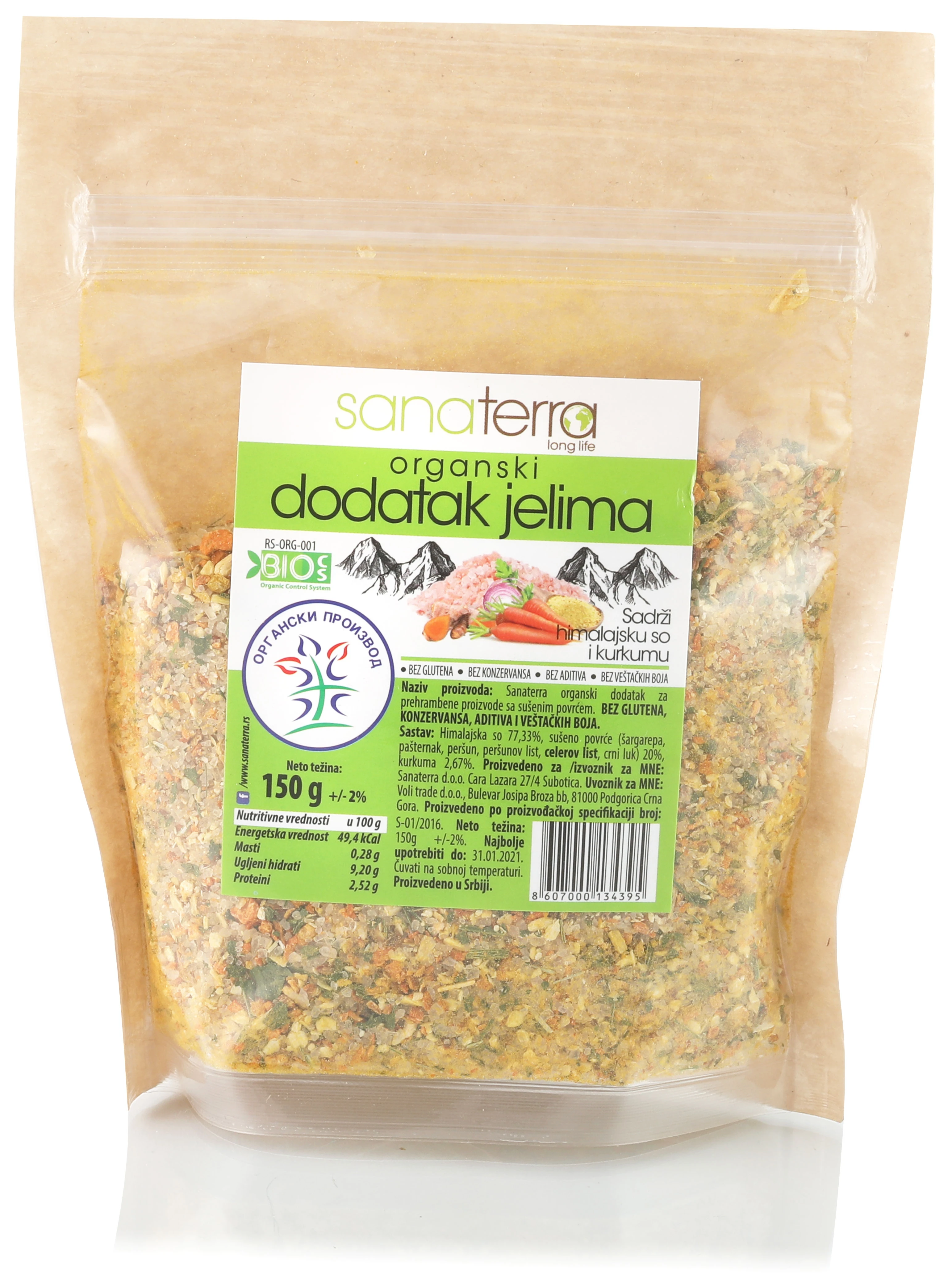 Dodatak jelima (organski proizvod) 150 g Sanaterra